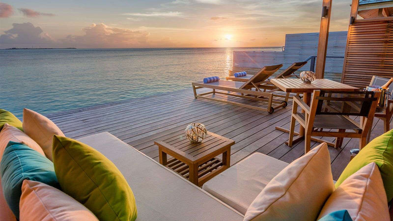 The sea seen from an Ocean Villa at Hurawalhi Maldives.