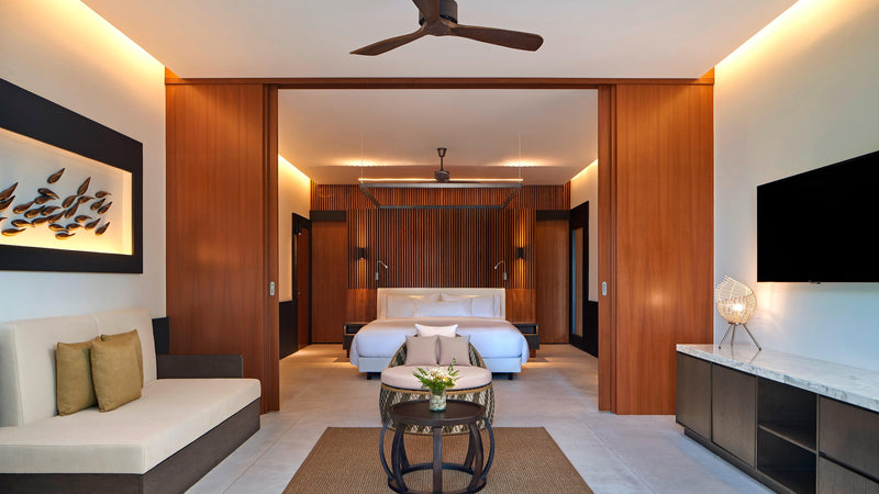 A Deluxe Beach Villa with Pool at The Westin Maldives Miriandhoo Resort, with one king bed