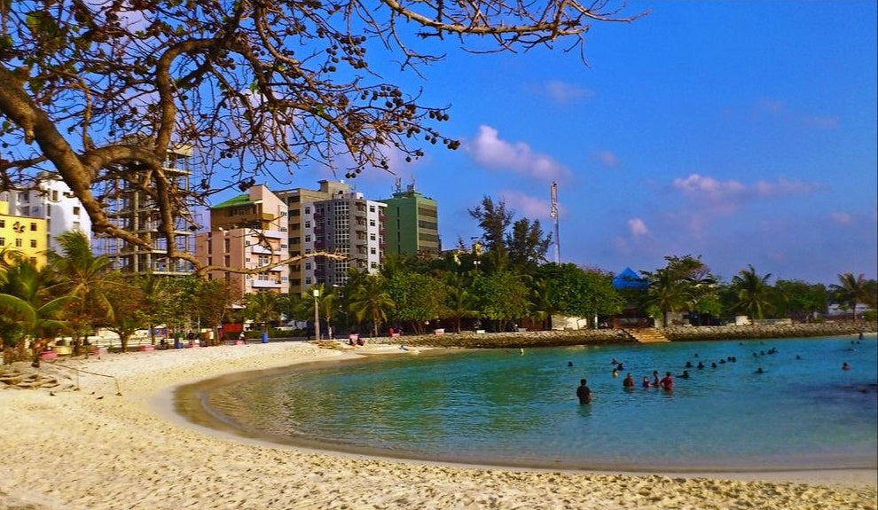 The beauty of Artificial Beach amid Natural Maldives