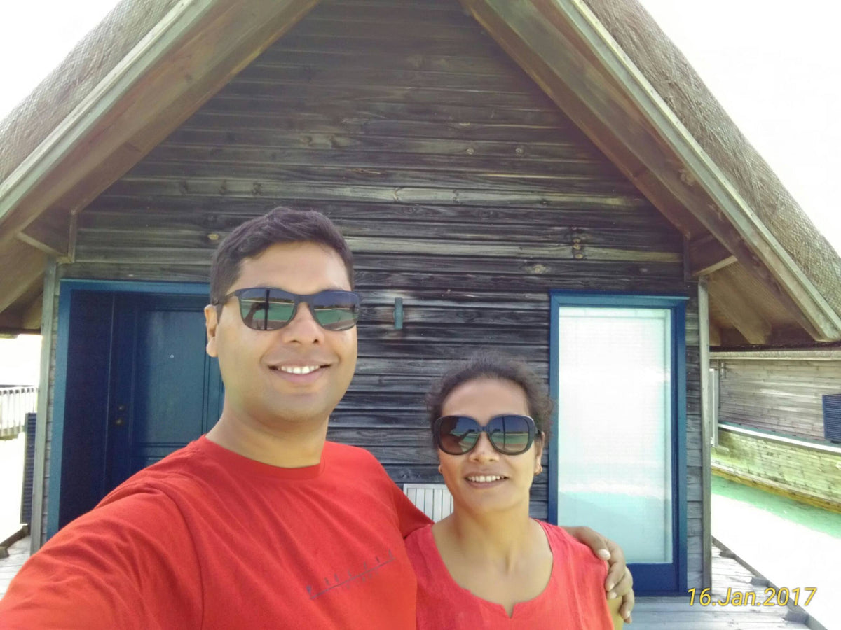 Amosha and Pranjal by the Dhoni Loft Villa