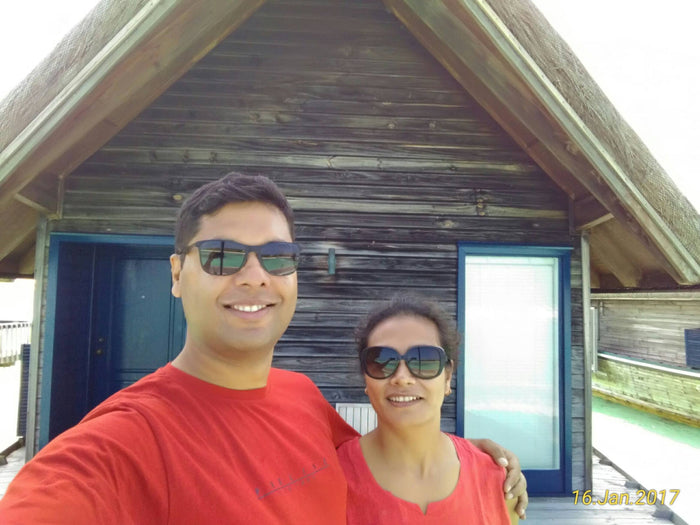 Amosha and Pranjal by the Dhoni Loft Villa
