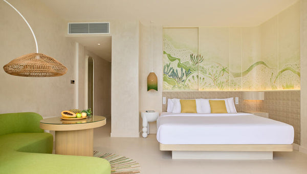 A Panoramic Lagoon Room with Open-Air Bath at Centara Mirage Lagoon Maldives.