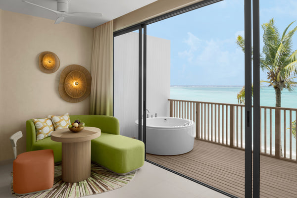 A Mirage Panoramic Room with Jacuzzi at Centara Mirage Lagoon Maldives.