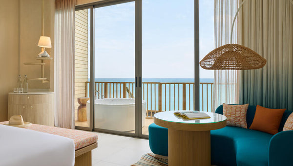 A Mirage Overwater Villa with Jacuzzi at Centara Mirage Lagoon Maldives.