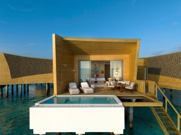 A Mirage Overwater Sunset Pool Villa at Centara Mirage Lagoon Maldives.