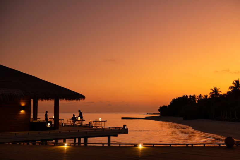 The jetty at sunset at Cocoon Maldives.