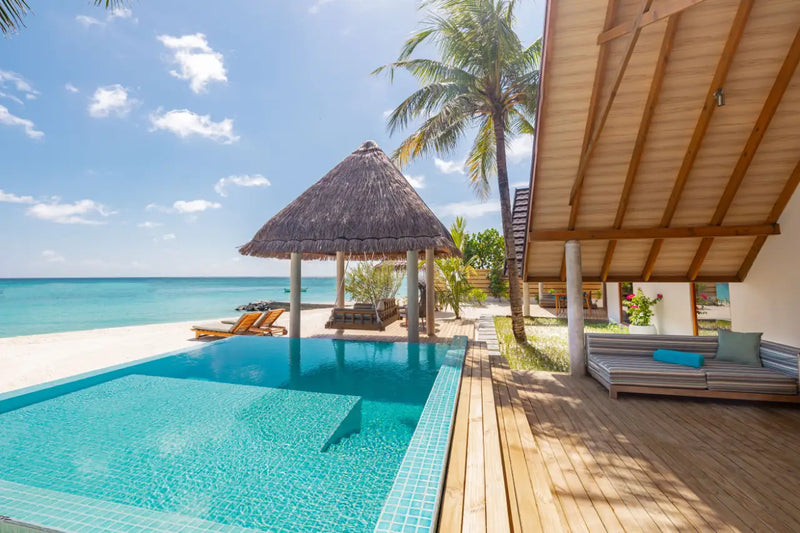 Another view of a Premium Beach Duplex Villa at Fushifaru Maldives.