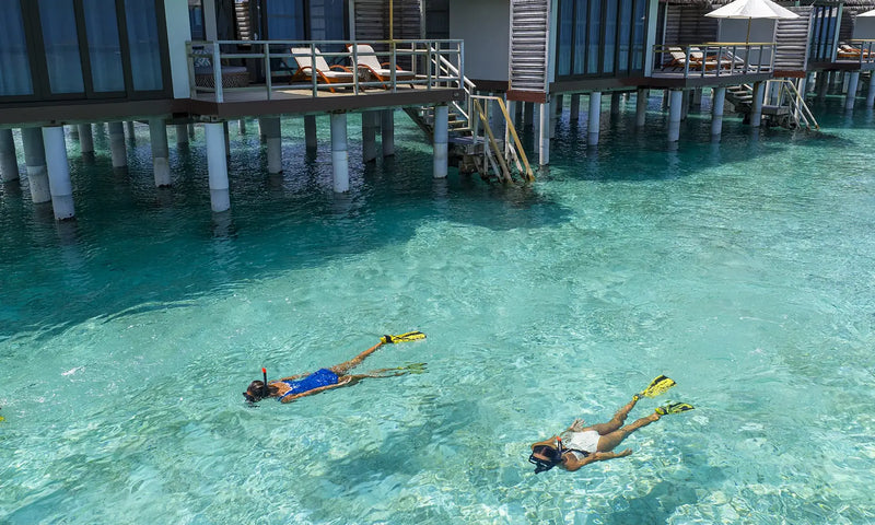 Another aerial view of the reef at Niva Velassaru Maldives.