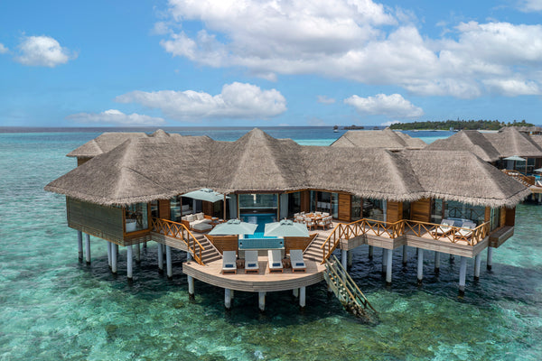 The Two Bedroom Ocean Pavilion with Indoor-Outdoor Pool at Huvafen Fushi.