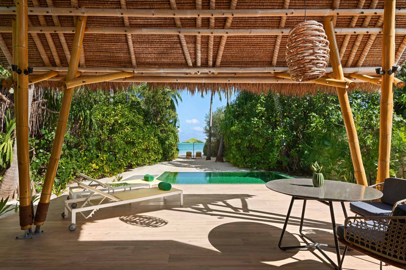 A third view of a Beach Villa at Emerald Maldives Resort & Spa.