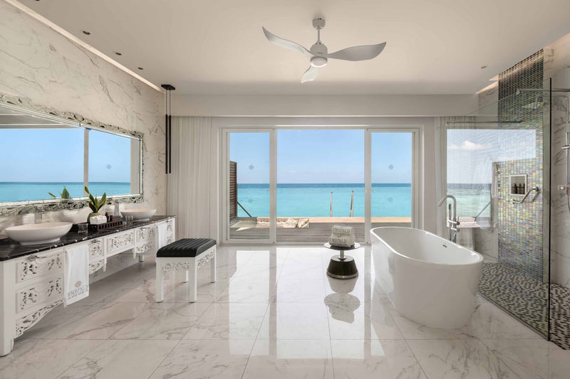 A fourth view of a Water Villa at Emerald Maldives Resort & Spa.