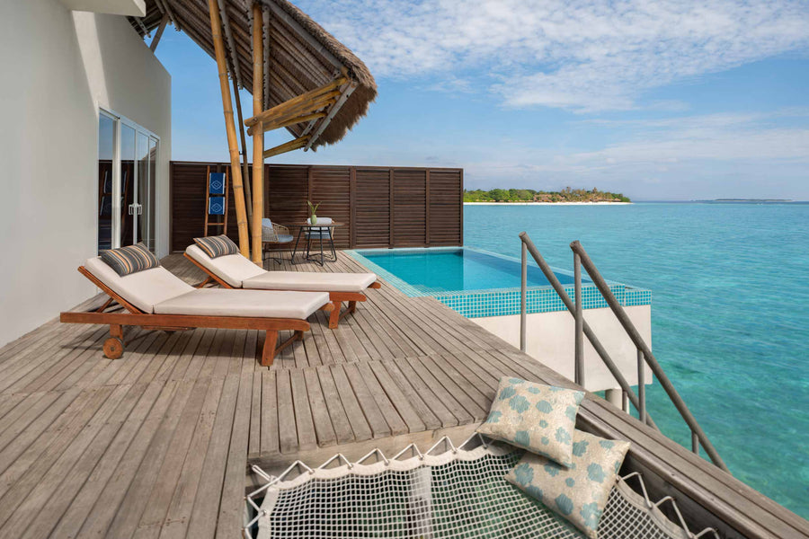 A Water Villa with Pool at Emerald Maldives Resort & Spa.