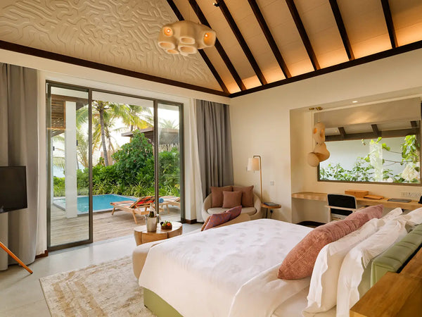 Another view of a Beach Pool Villa at Meyyafushi Maldives.