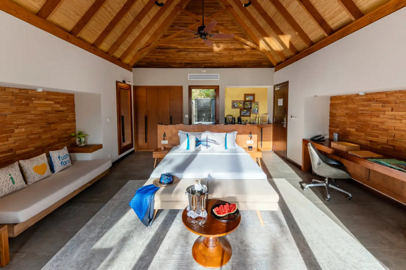 Another view of a Beach Villa Sunset at Fushifaru Maldives.