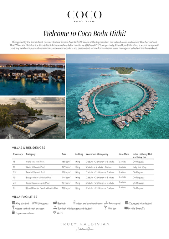 Coco Bodu Hithi Maldives - Resort Overview