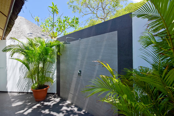 Another view of a beach bungalow at Dreamland Maldives.