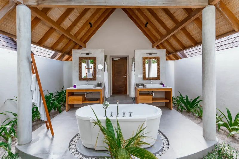 A Beach Duplex Villa at Fushifaru Maldives.