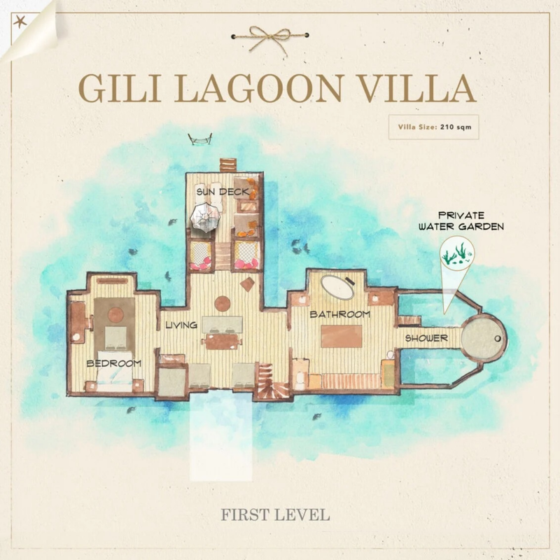 A Gili Lagoon Villa at Gili Lankanfushi Maldives.