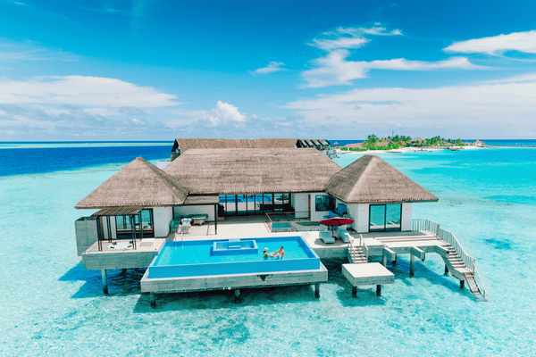 Overwater villas with pools at NOOE Maldives Kunaavashi.
