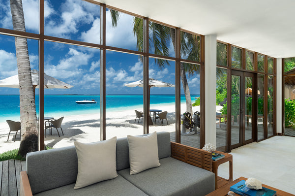 The float therapy room at Huvafen Fushi.