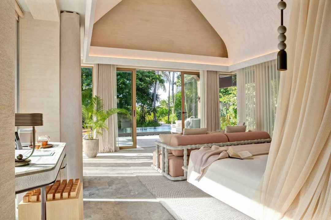 JOALI BEING, Raa Atoll — the bedroom of a Beach Pool Villa