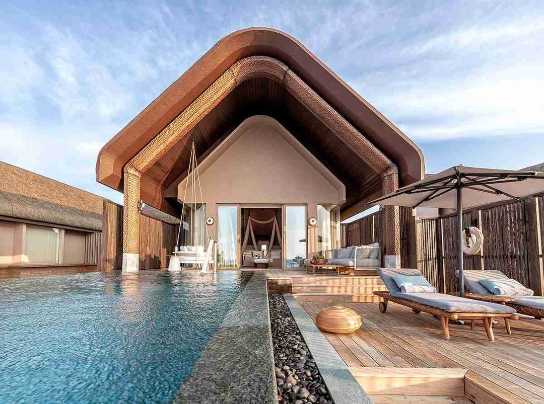 JOALI BEING, Raa Atoll — the sundeck of a Sunset Ocean Pool Villa