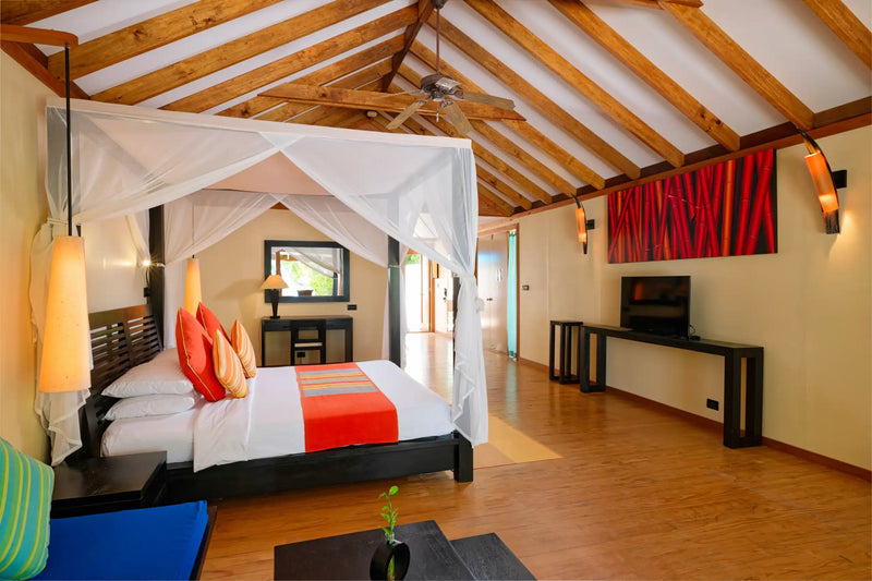 A room in a villa with a private whirlpool at Canareef Resort Maldives