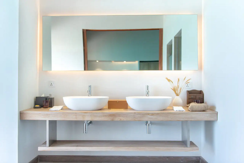 The bathroom of a Jacuzzi Water Villa at Fushifaru Maldives.