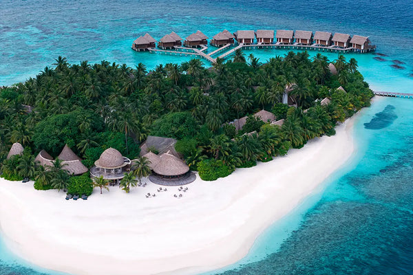 A further aerial view of the island at Kandolhu Maldives.