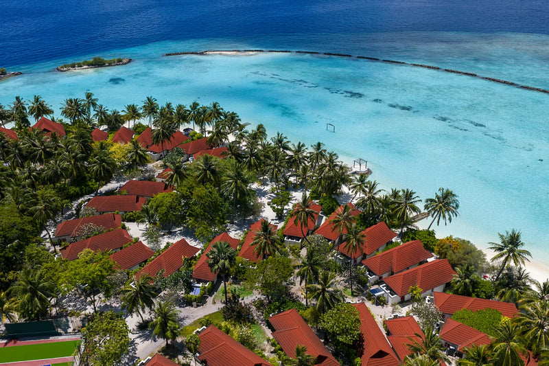 Another aerial view of the lagoon bungalows at Niva Kurumba Maldives.
