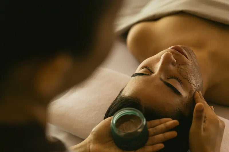 A clay facial at the spa at Niva Kurumba Maldives.
