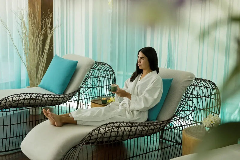 The relaxation area at the spa at Niva Kurumba Maldives.