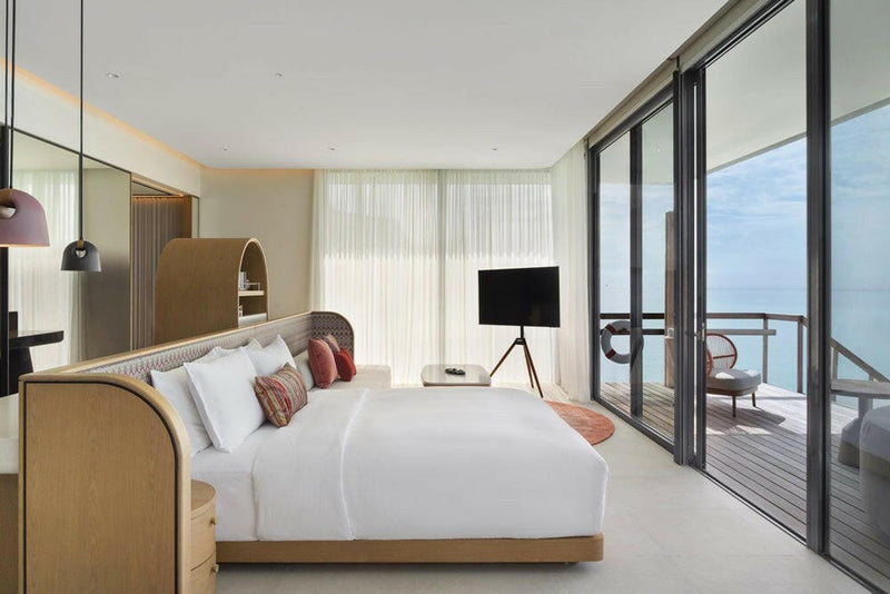 SO/ Maldives Overwater Villa interior with lagoon views