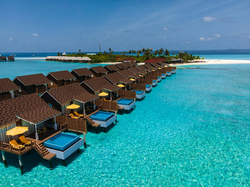 A Pool Water Villa at Dhigufaru Island Resort.