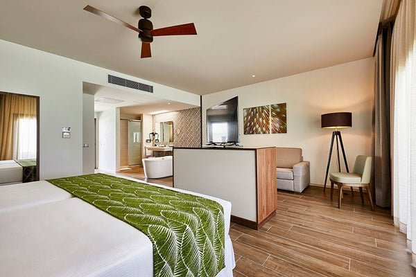 Another view of a Superior Junior Suite over the water at Hotel Riu Atoll.