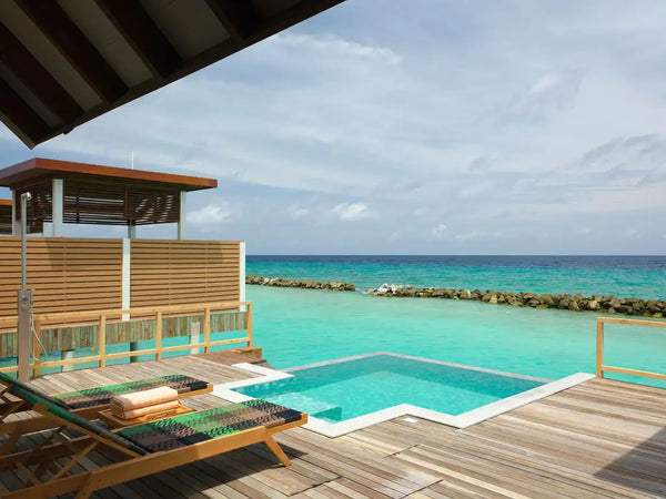 A Semi-Ocean Pool Villa at Meyyafushi Maldives.