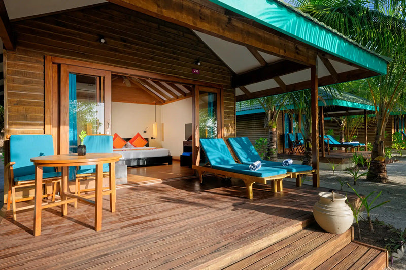 The front porch of a Sunrise Villa at Canareef Resort Maldives