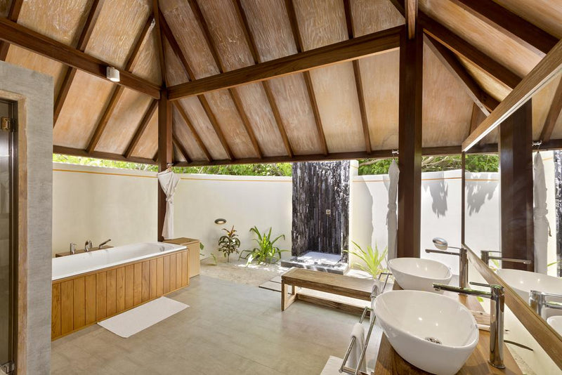A third view of a Sunset Beach Villa at Dhigufaru Island Resort.