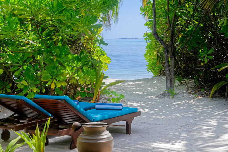 The view from a Sunset Beach Villa at Canareef Resort Maldives