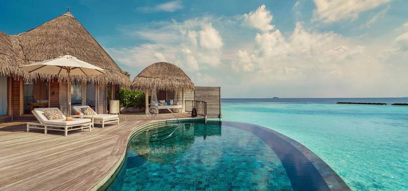 The pool deck of an Ocean House with Private Pool at The Nautilus Maldives.