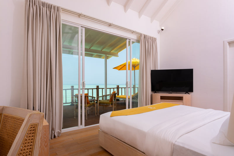 Another view of a Water Villa at Dhigufaru Island Resort.