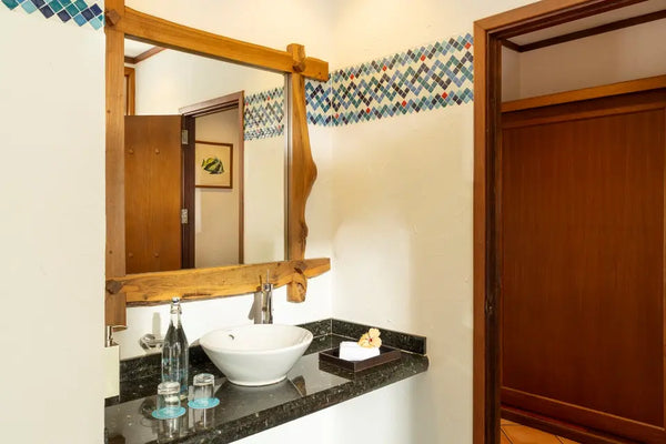 The bathroom basin in a Beach Villa at Niva Kuramathi Maldives.