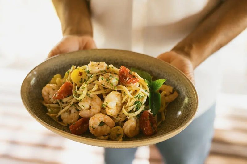 A pasta dish at the cafe at Niva Kurumba Maldives.