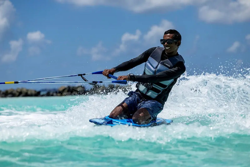 Kneeboarding at Niva Kurumba Maldives.