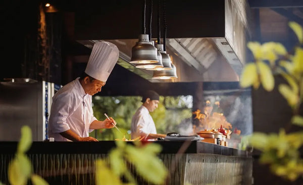 Chefs at work at Sand, Niva Velassaru Maldives.