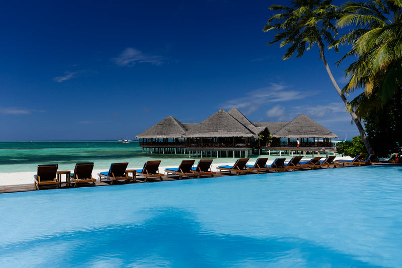 Another view of the swimming pool at Medhufushi Island Resort.