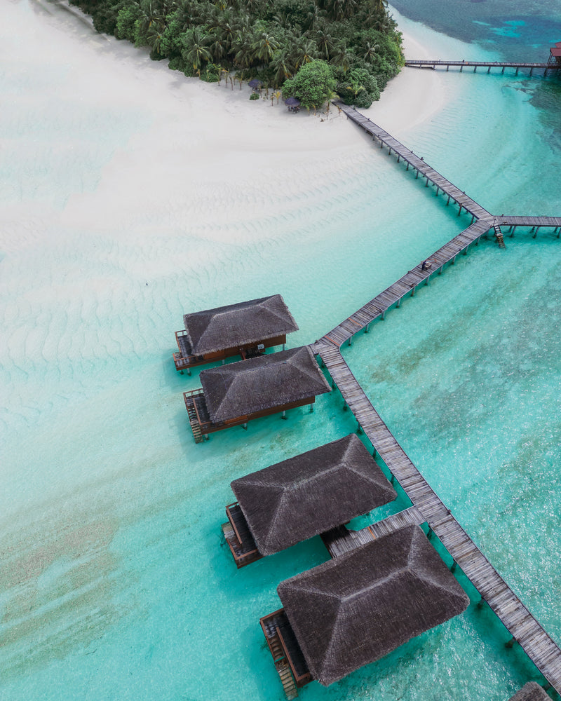 Another view of the Water Villas at Medhufushi Island Resort.