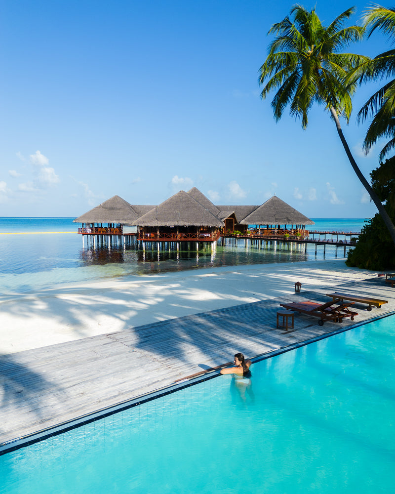 The swimming pool at Medhufushi Island Resort.