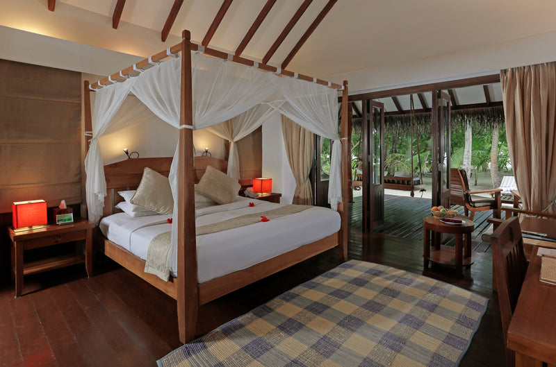 Inside a Beach Villa at Medhufushi Island Resort.