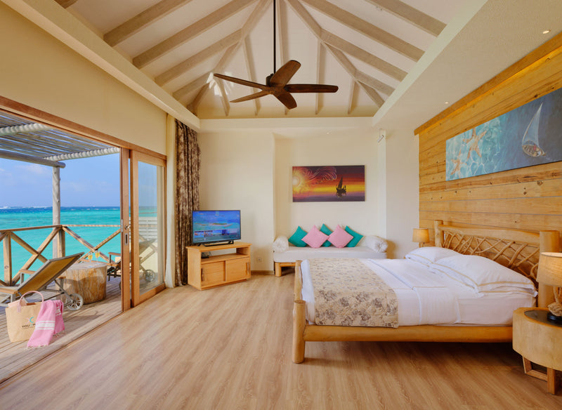A bedroom at You & Me Maldives.